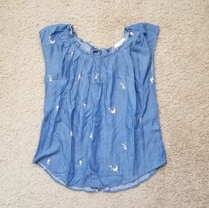 LC Lauren Conrad Floral Embroidered top